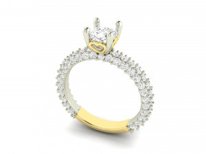 cushion solitaire engagement ring 3D प्रिंट मॉडल