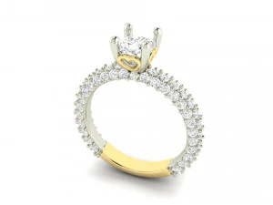 cushion solitaire engagement ring 3D Print Model