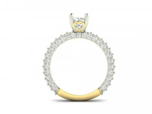 cushion solitaire engagement ring 3D Print Model