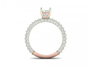 cushion solitaire engagement ring 3D Print Model