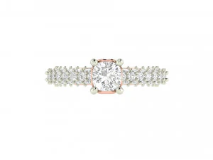 cushion solitaire engagement ring 3D Print Model