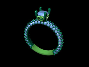 cushion solitaire engagement ring 3D प्रिंट मॉडल