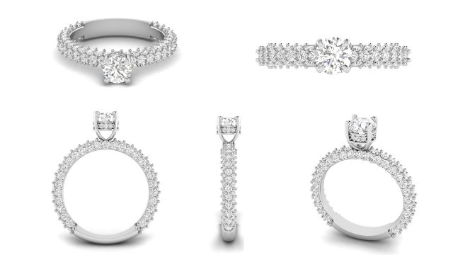 diamond solitare engagement ring 008 3D Baskı Modeli .c4d .max .obj .3ds .fbx .stl .blend 