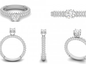 diamond solitare engagement ring 008 3D-printmodel