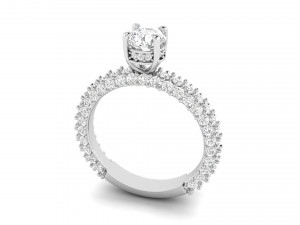 diamond solitare engagement ring 008 3D Baskı Modeli