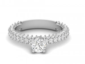 diamond solitare engagement ring 008 3D Baskı Modeli
