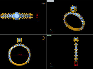 diamond solitare engagement ring 008 3D Baskı Modeli