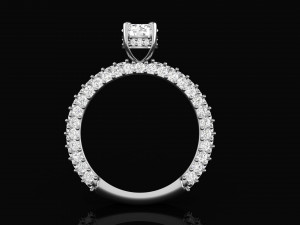 diamond solitare engagement ring 008 3D Baskı Modeli