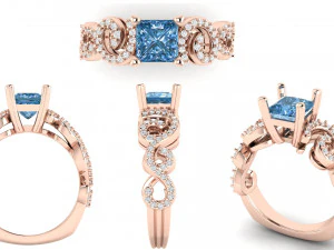 stylish spiral filigree engagement ring 3D Print Model