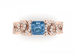 stylish spiral filigree engagement ring Modèles 3D en vedette