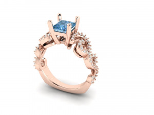 stylish spiral filigree engagement ring Modèles 3D en vedette