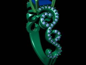 stylish spiral filigree engagement ring Modèles 3D en vedette