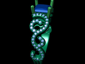 stylish spiral filigree engagement ring 3D Print Model