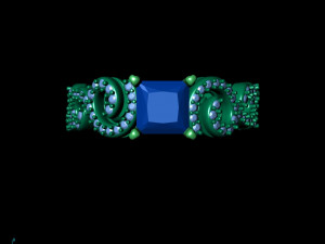 stylish spiral filigree engagement ring Modèles 3D en vedette