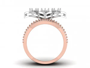 flower diamond cocktail ring 3D Print Model