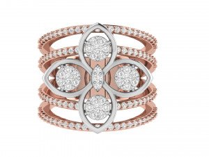 flower diamond cocktail ring Model do druku 3D