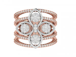 flower diamond cocktail ring 3D Print Model