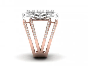 flower diamond cocktail ring 3D Print Model