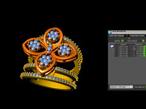 flower diamond cocktail ring 3D Print Model