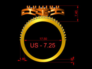 flower diamond cocktail ring Model do druku 3D