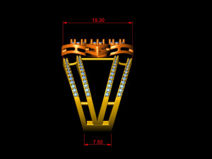 flower diamond cocktail ring Model do druku 3D