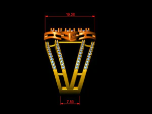 flower diamond cocktail ring 3D Print Model