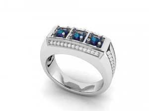 мужское кольцо с эмалью 005 3D Принт Модель