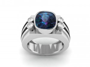 gents enamel ring 008 Modèles 3D en vedette