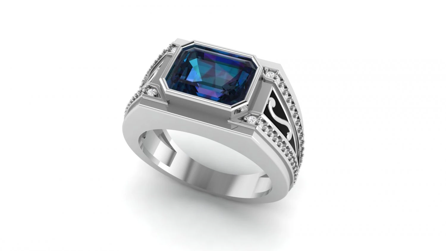 gents enamel ring 009 3D Print Model .c4d .max .obj .3ds .fbx .stl .blend 