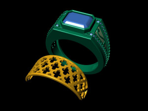 gents enamel ring 009 Model do druku 3D