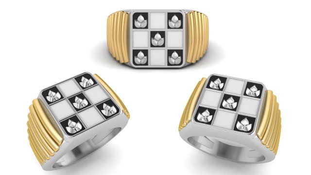 gents enamel ring 010 3D Print Model .c4d .max .obj .3ds .fbx .stl .blend 
