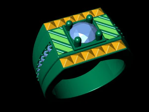 мужское кольцо 005 3D Принт Модель