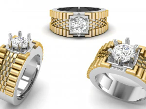 メンズリング008ブレスレットチェーンスタイル 3Dプリントモデル