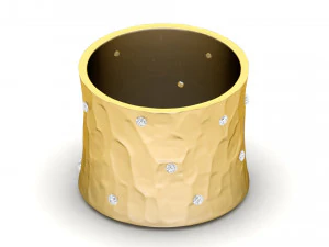 anello di diamanti con trama a martello Modello di stampa 3D