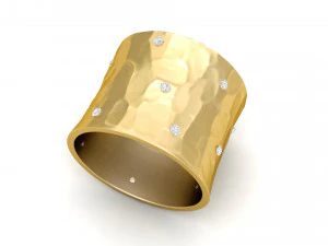 hammer texture diamond ring 3D Print Model