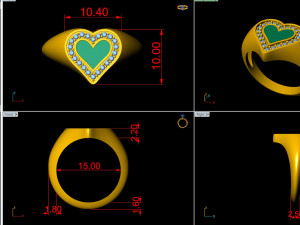 heart enamel ring 3D Print Model