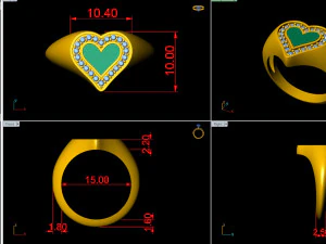 heart enamel ring 3D Print Model