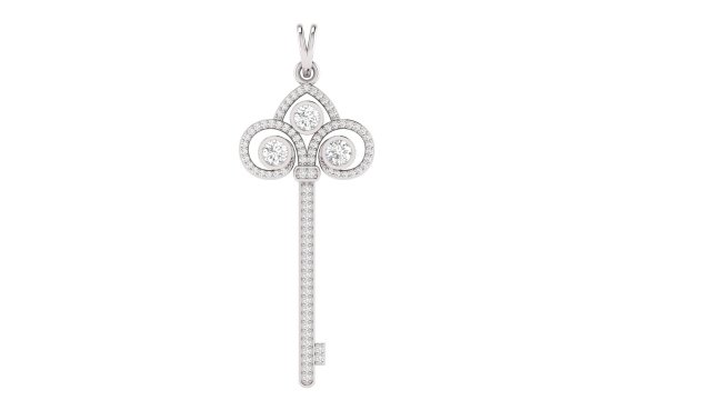 Diamond key pendant 3D प्रिंट मॉडल .c4d .max .obj .3ds .fbx .stl .blend