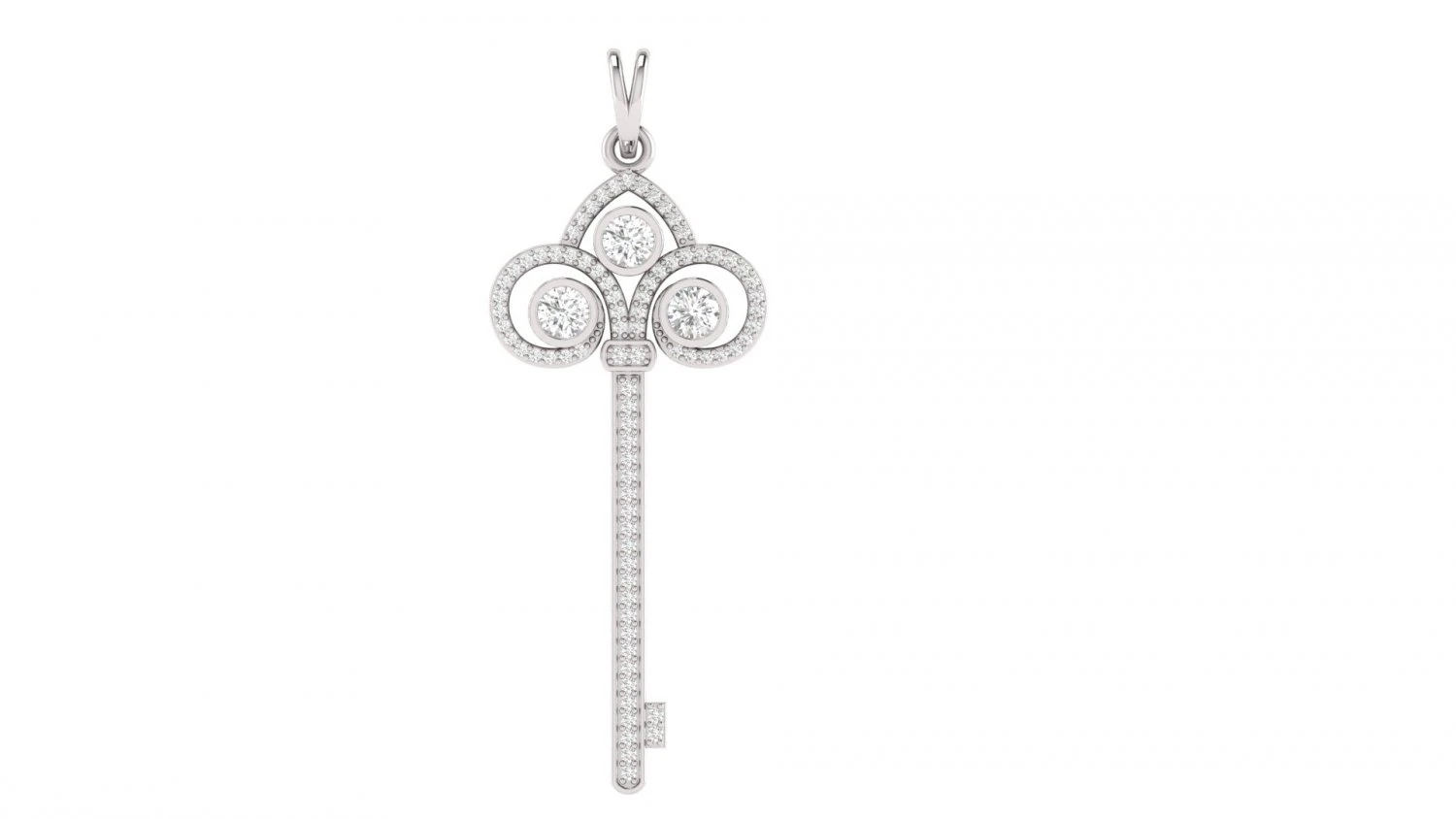 Diamond key pendant 3D Print Model .c4d .max .obj .3ds .fbx .stl .blend