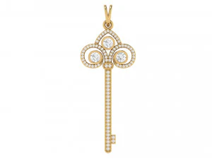 Diamond key pendant 3D Print Model