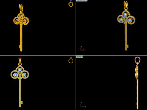 Diamond key pendant 3D प्रिंट मॉडल