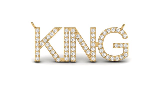 king initial pendant 3D Baskı Modeli .c4d .max .obj .3ds .fbx .stl .blend 