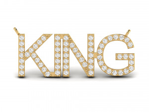 king initial pendant 3D Print Model
