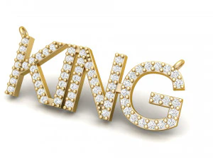 king initial pendant 3D Print Model