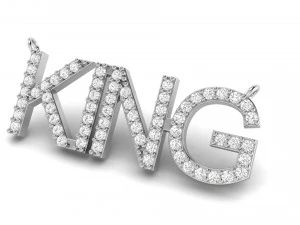 king initial pendant 3D Print Model