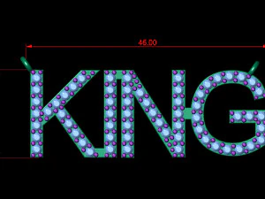 king initial pendant 3D Print Model