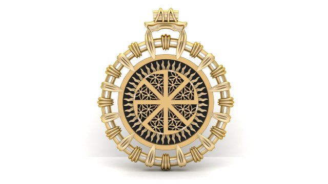 kolyadnik symbol gold pendant 3D प्रिंट मॉडल .c4d .max .obj .3ds .fbx .stl .blend 