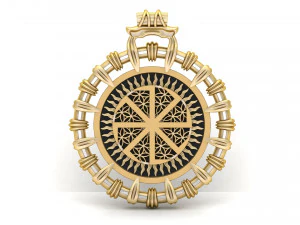 kolyadnik symbol gold pendant 3D Print Model