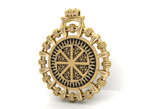 kolyadnik symbol gold pendant 3D प्रिंट मॉडल