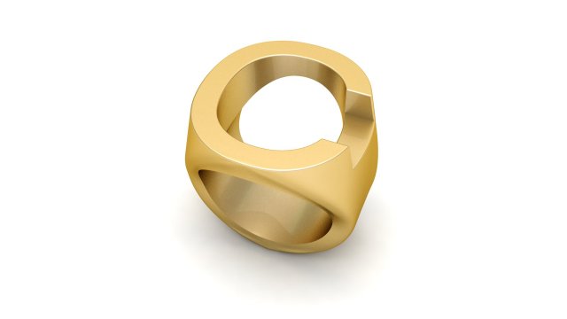 letter c plain gold ring 3D Baskı Modeli .c4d .max .obj .3ds .fbx .stl .blend 
